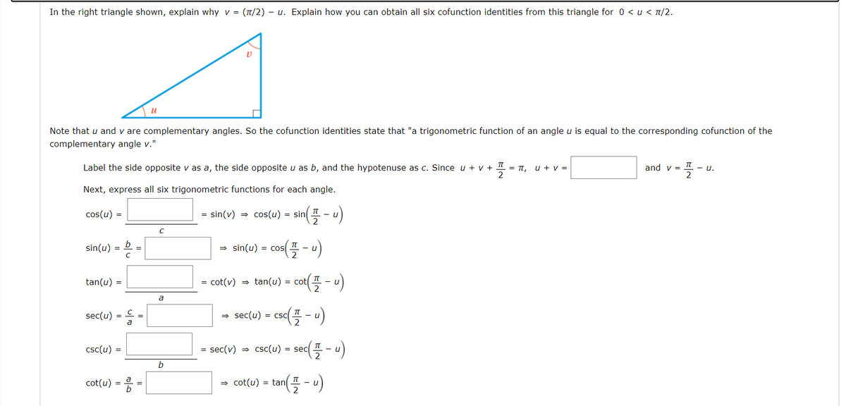 Answered In the right triangle shown, explain… bartleby