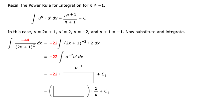 Answered Recall The Power Rule For Integration Bartleby