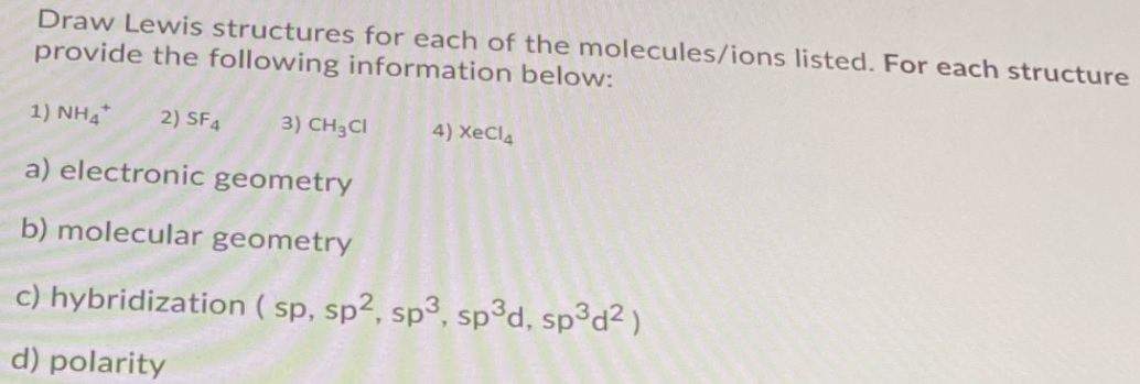 Answered Draw Lewis Structures For Each Of The Bartleby