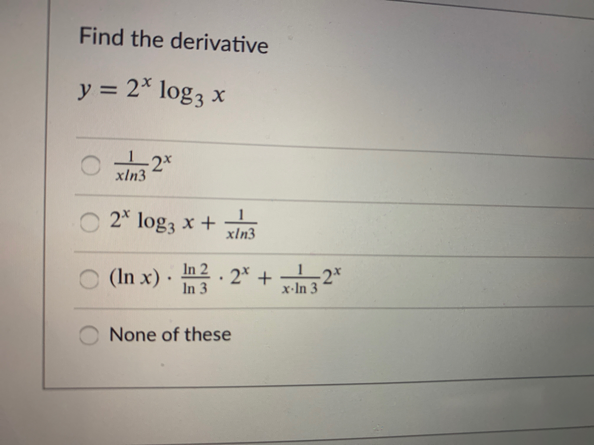 derivative of log 3x