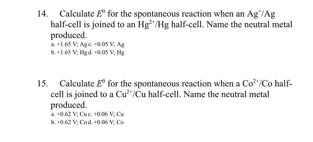 Answered Calculate E For The Spontaneous Bartleby