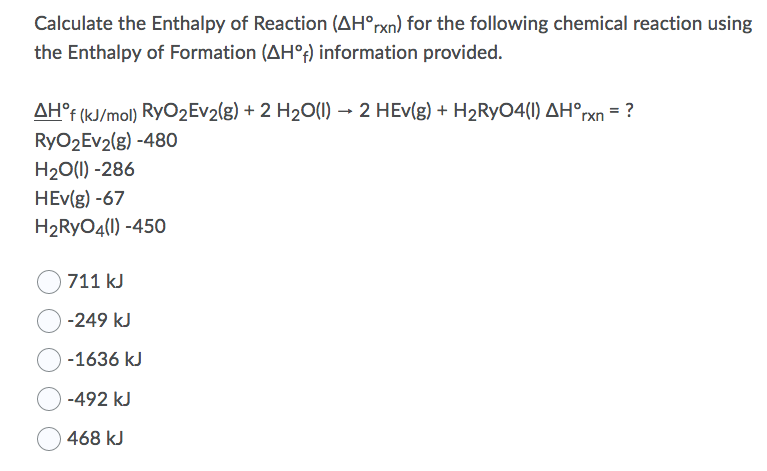 Answered Calculate The Enthalpy Of Reaction Bartleby