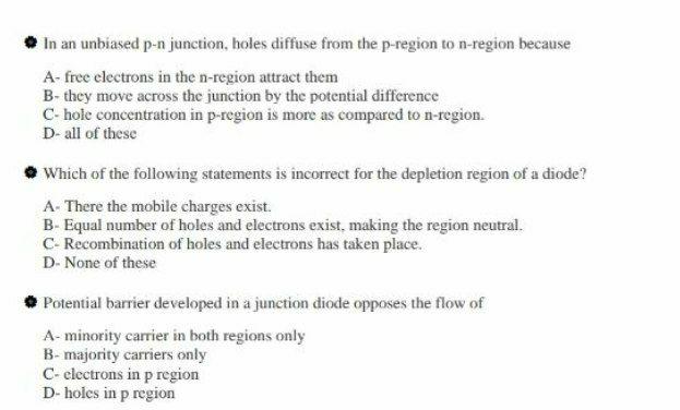 Answered In An Unbiased P N Junction Holes Bartleby