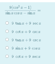 Answered 9 Cos Z 1 Sin A Cos A Sin Ae O 9 Bartleby