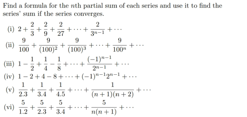 Answered Find A Formula For The Nth Partial Sum Bartleby