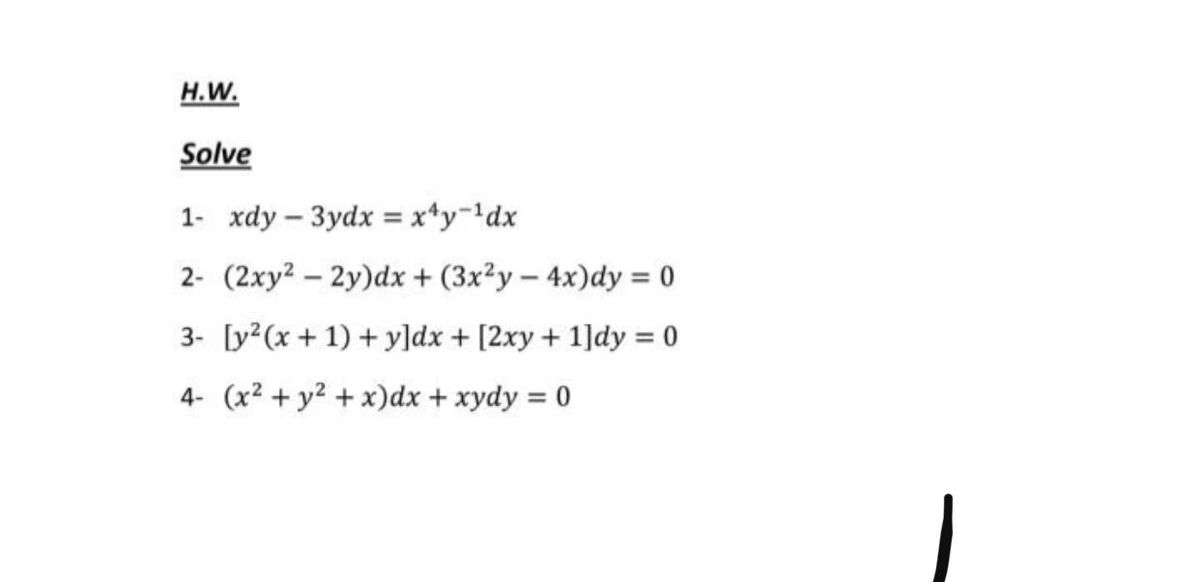 Answered N W Solve 1 Xdy 3ydx X Y Dx 2 Bartleby