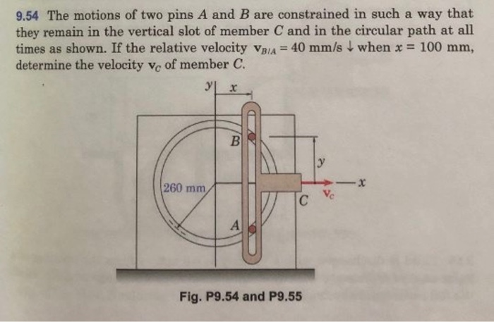 Answered: 9.54 The Motions Of Two Pins A And B… | Bartleby