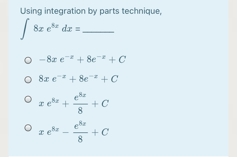 Answered Using Integration By Parts Technique Bartleby