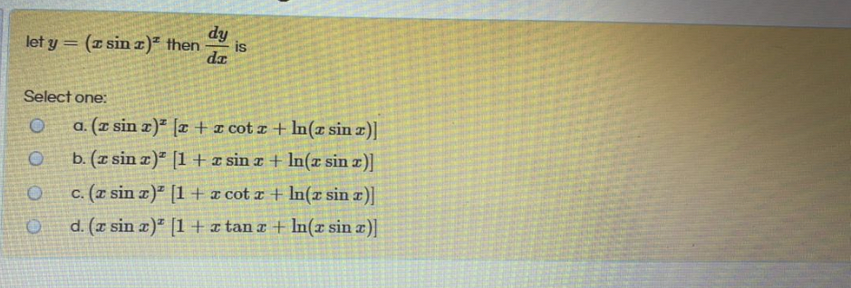 Answered Dy Let Y Z Sin Z Then Is Da Bartleby