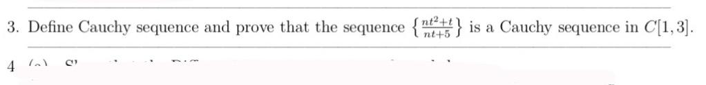 cauchy sequence