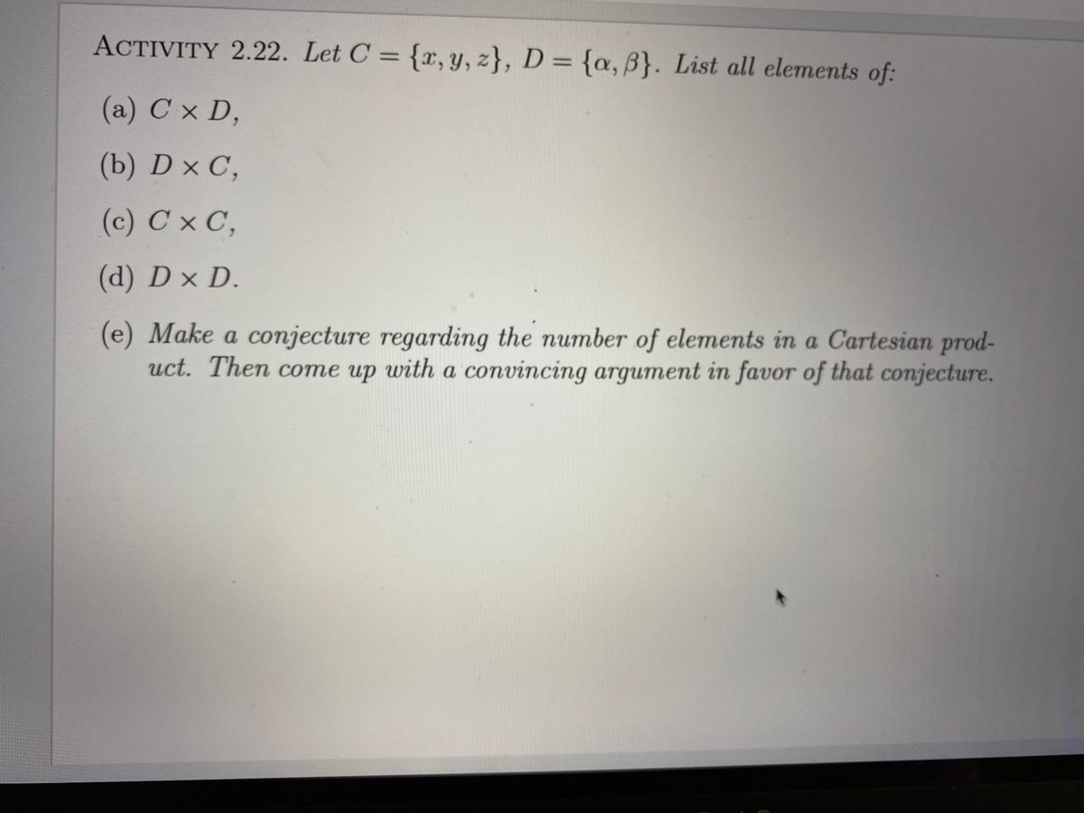 Answered Activity 2 22 Let C X Y Z D Bartleby