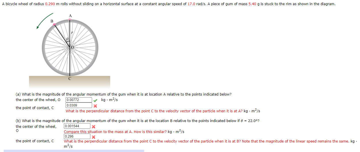 Answered: A bicycle wheel of radius 0.290 m rolls… - 2sfu193