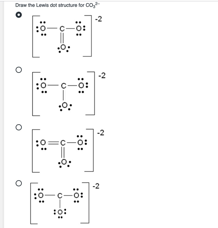 Answered Draw the Lewis dot structure for CO32… bartleby