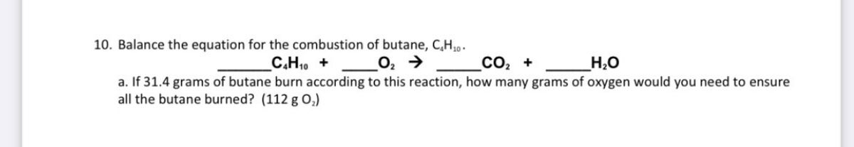 Answered: Balance the equation for the combustion… | bartleby