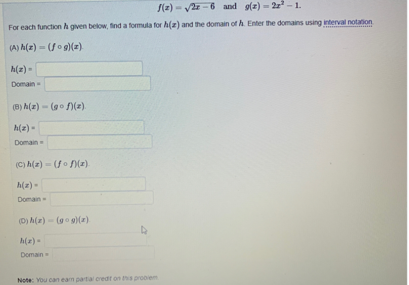 Answered F Z 2x 6 And G Z 2z2 1 3d Bartleby