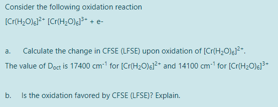 Answered Consider The Following Oxidation Bartleby