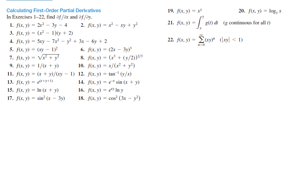 Answered Calculating First Order Partial Bartleby