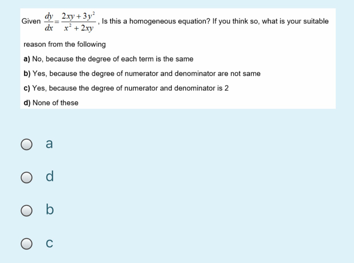 Answered Dy 2 Xy 3 Y Given Is This A Bartleby