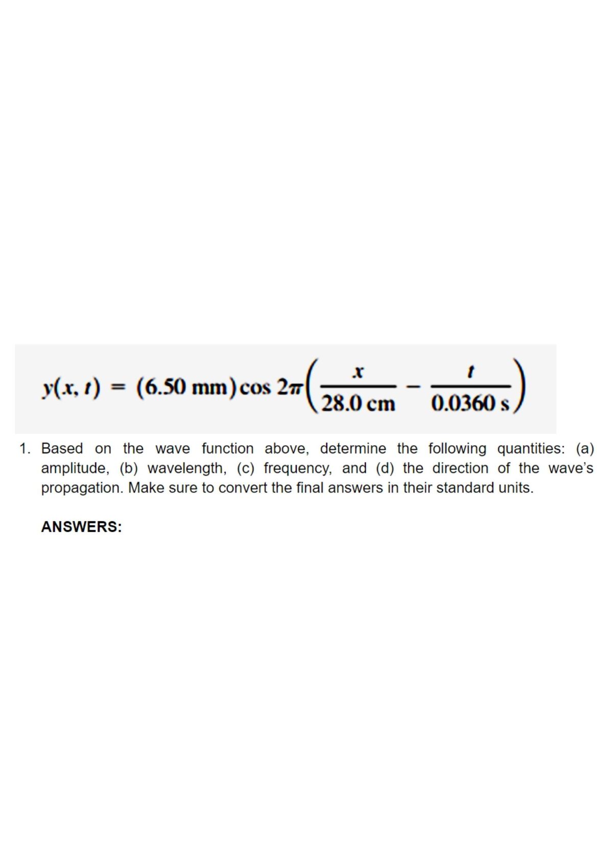 Answered Y X 1 6 50 Mm Cos 2 28 0 Cm 0 0360 Bartleby