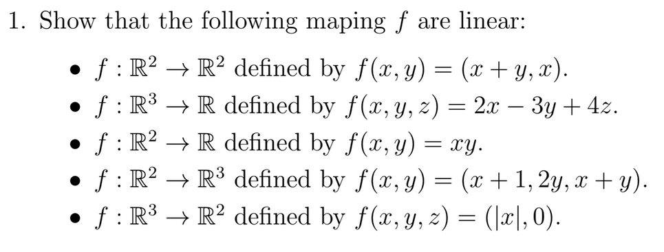 Answered 1 Show That The Following Maping F Are Bartleby