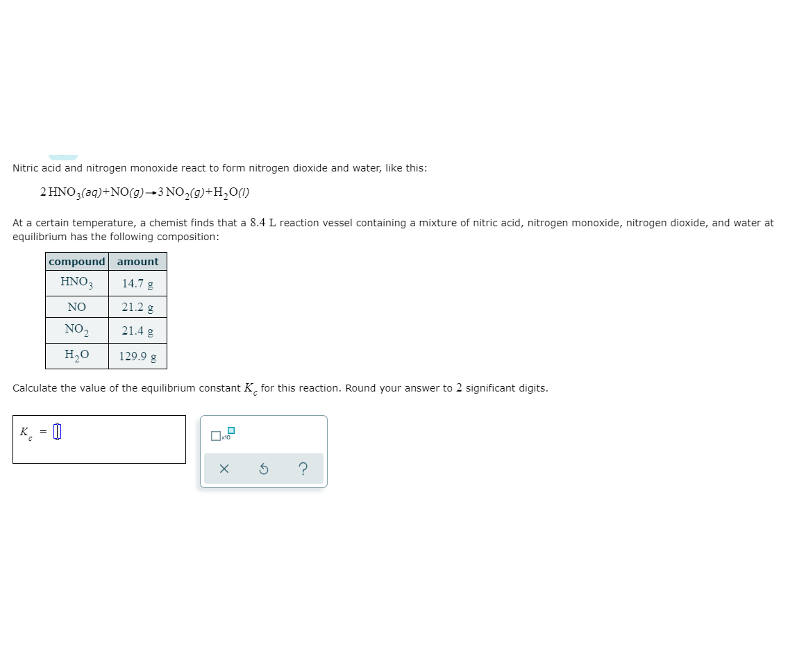 Answered Nitric acid and nitrogen monoxide react… bartleby