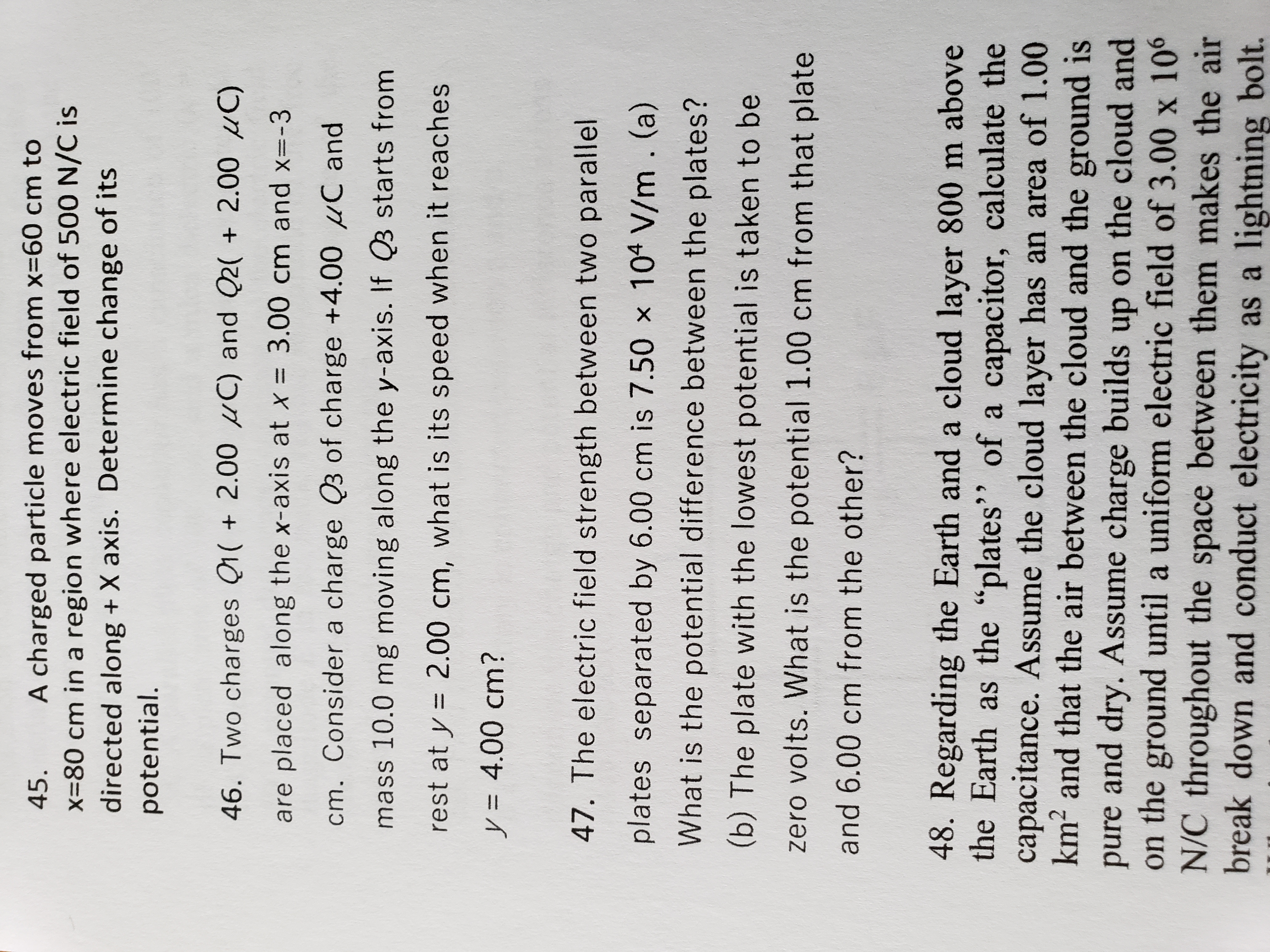 Answered 45 A Charged Particle Moves From X 60 Bartleby