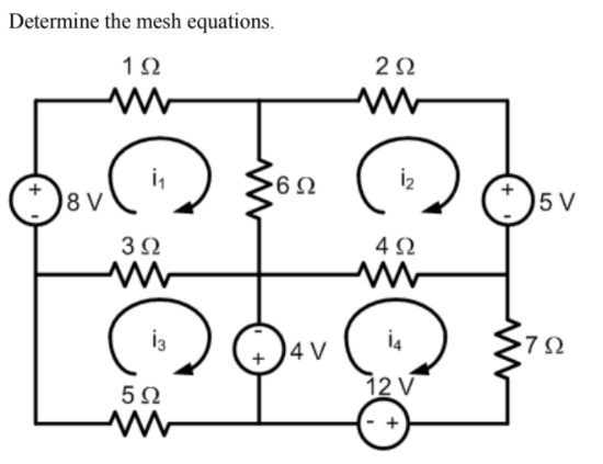 Answered: Determine The Mesh Equations. | Bartleby