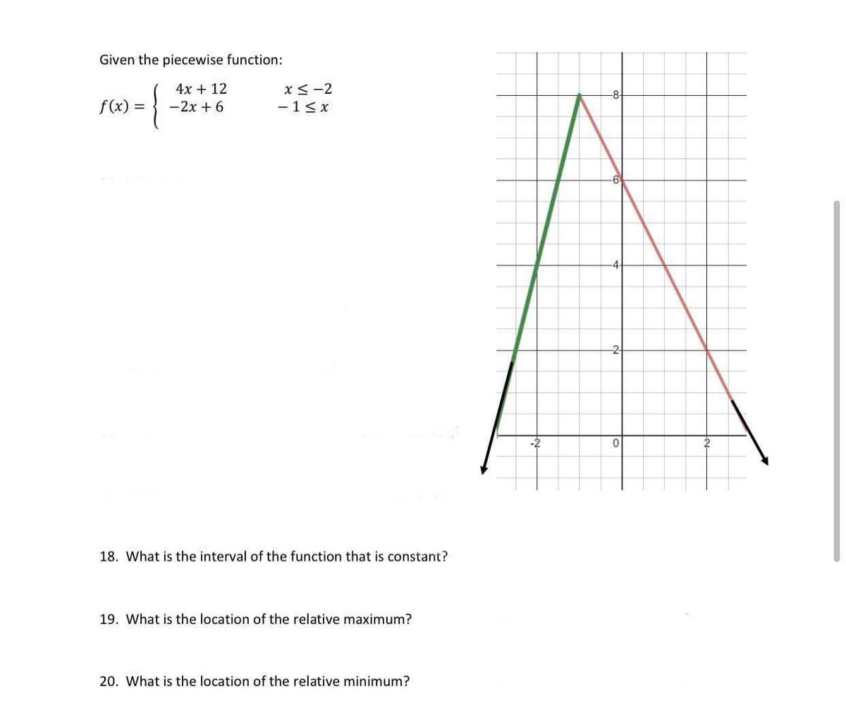 Answered Given The Piecewise Function 4x 12 Bartleby