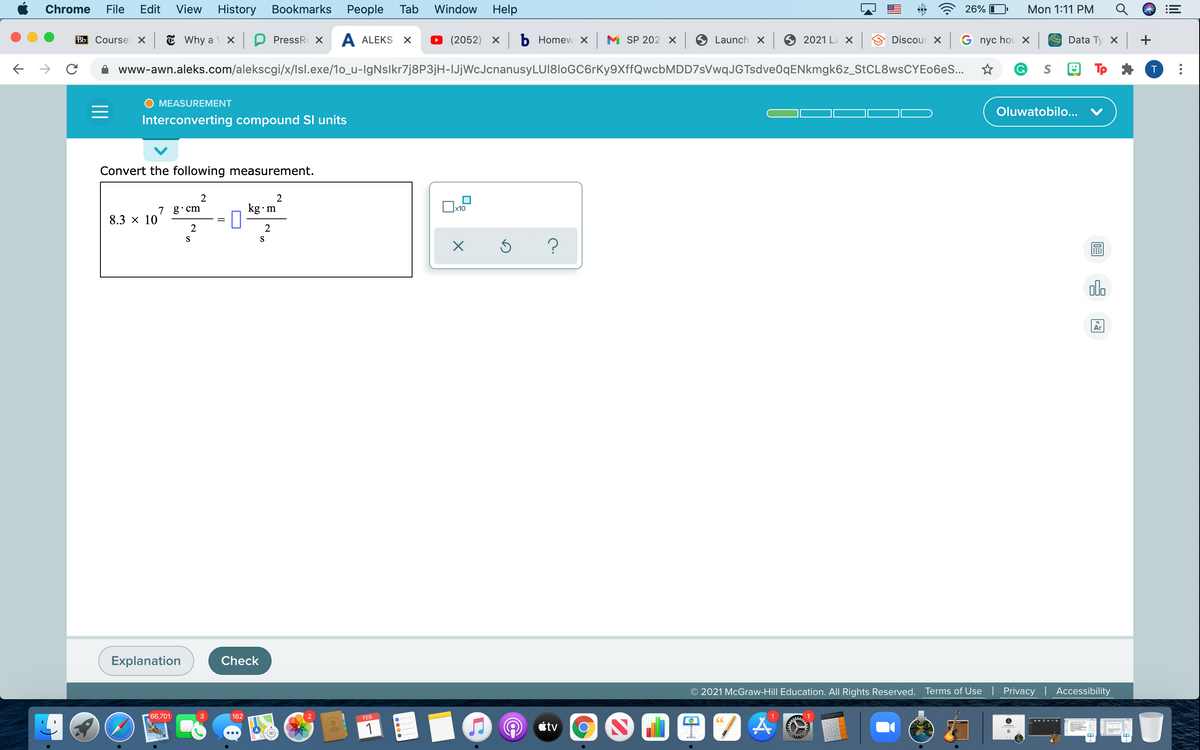 Answered: Convert the following measurement. kg m… | bartleby