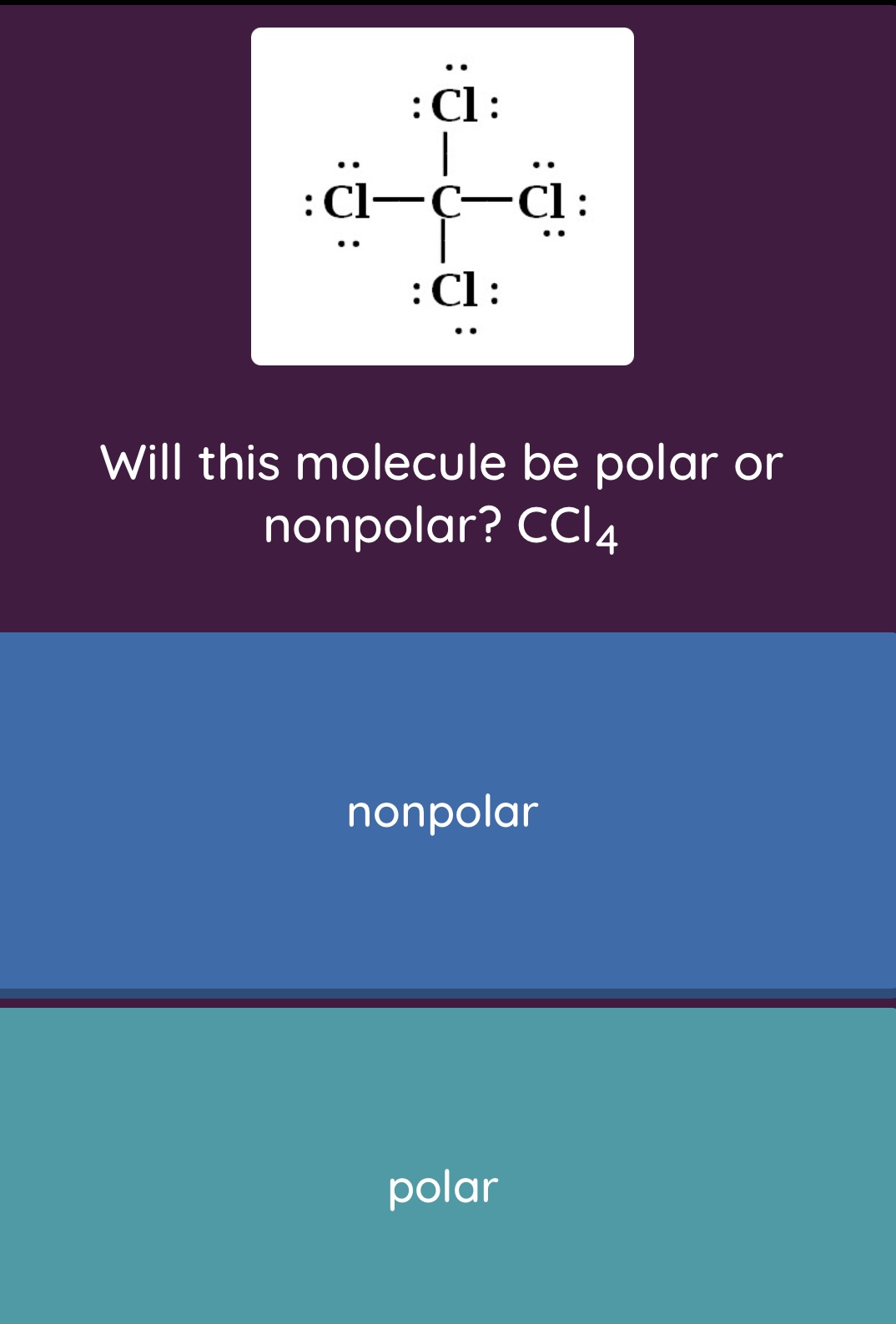 Answered Cl Cl C Cl Will This Molecule Be Bartleby