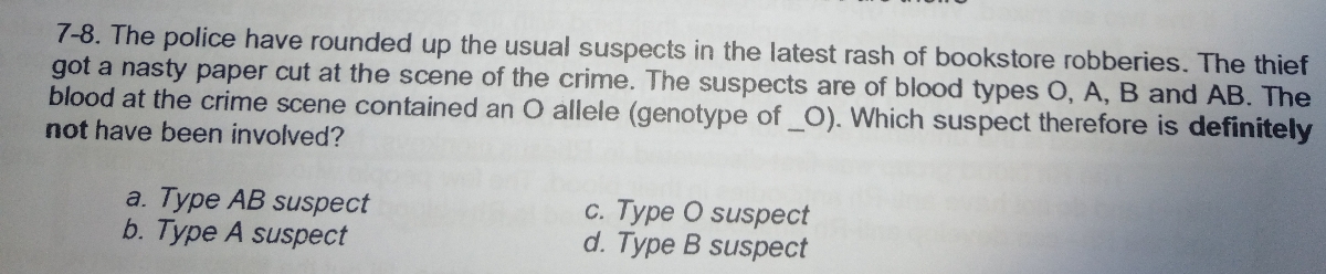 Answered: 7-8. The Police Have Rounded Up The… | Bartleby