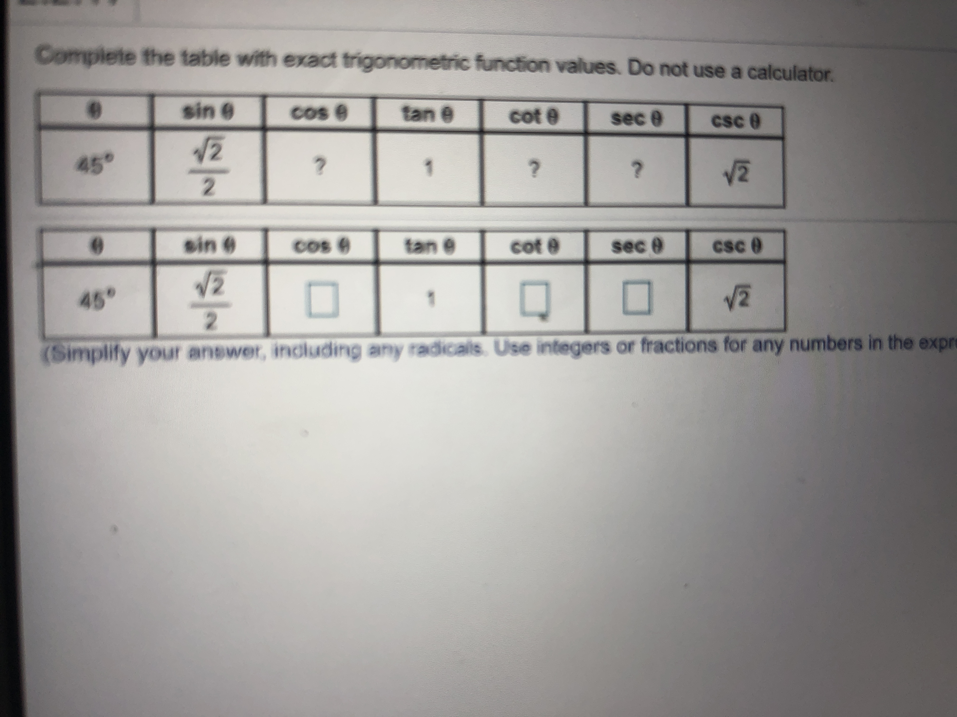 Answered Ncomplete The Table With Exact Bartleby