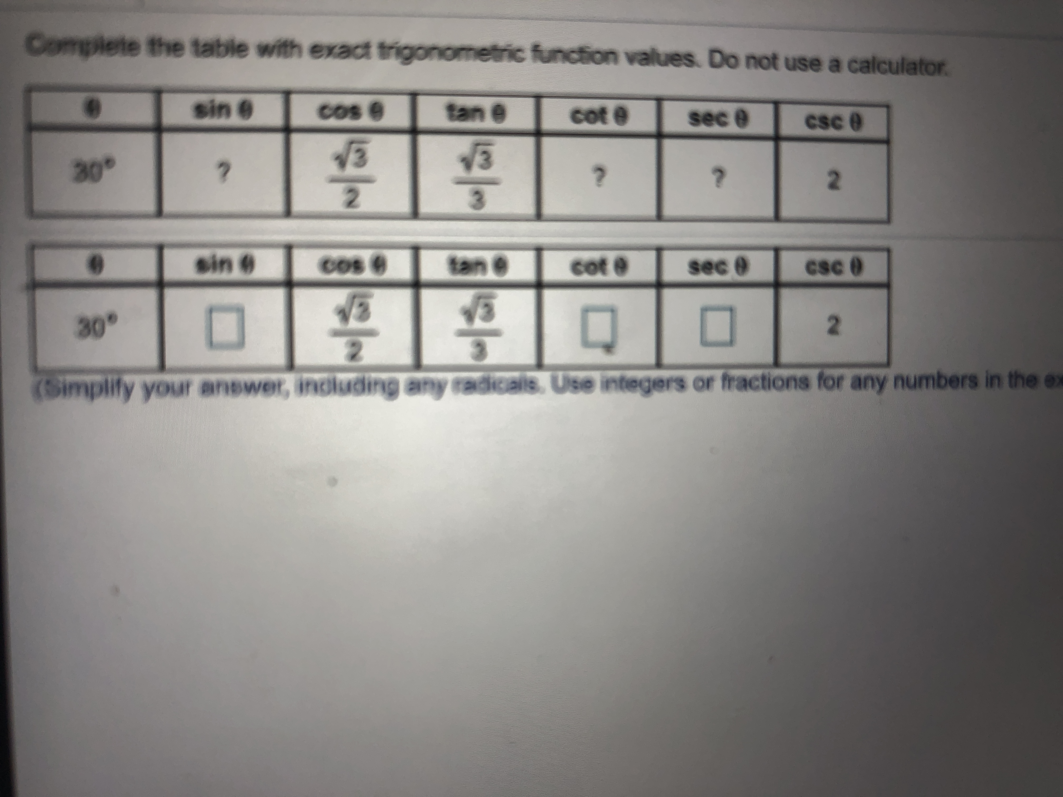 Answered Ncomplete The Table With Exact Bartleby