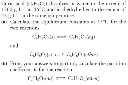 Answered Citric Acid Ch O7 Dissolves In Water Bartleby