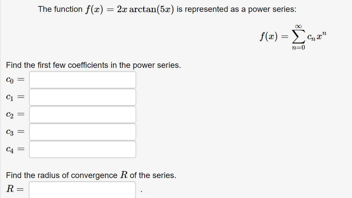 Answered The Function F X 2x Arctan 5x Is Bartleby