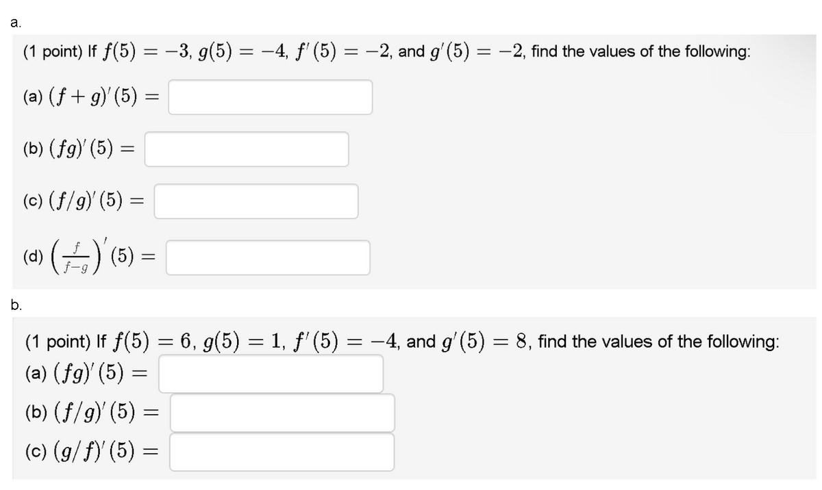 Answered Point If ƒ 5 3 G 5 4 F 5 Bartleby