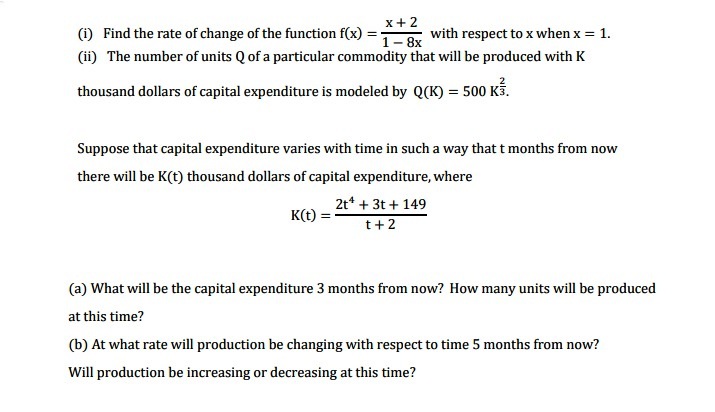 Answered X 2 1 Find The Rate Of Change Of The Bartleby