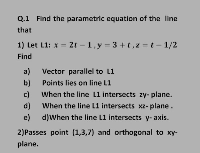 Answered 1 Let L1 X 2t 1 Y 3 T Z T Bartleby