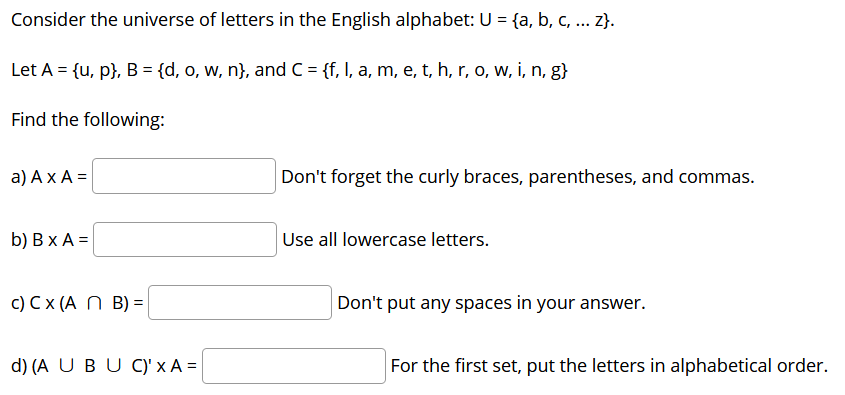 Answered Consider The Universe Of Letters In The Bartleby