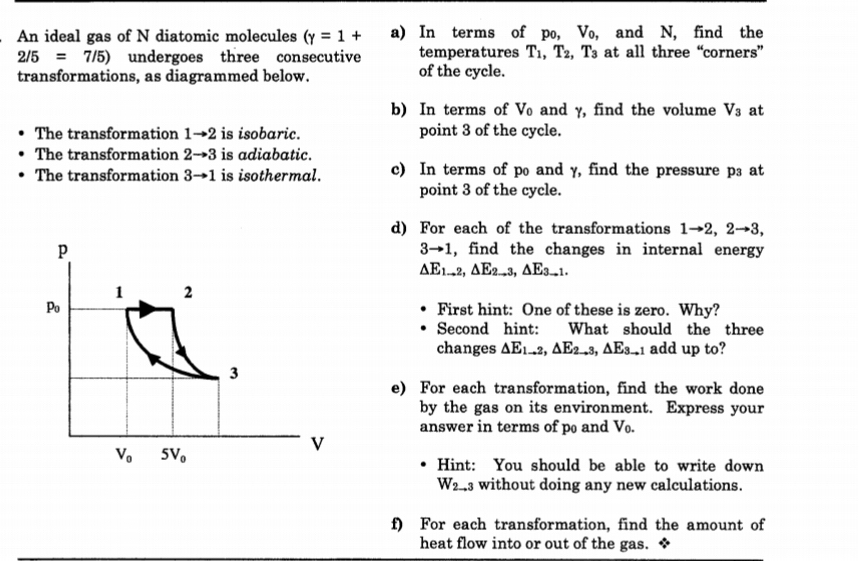 Answered An Ideal Gas Of N Diatomic Molecules Y Bartleby