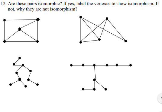 Answered: Are these pairs isomorphic? If yes,… | bartleby