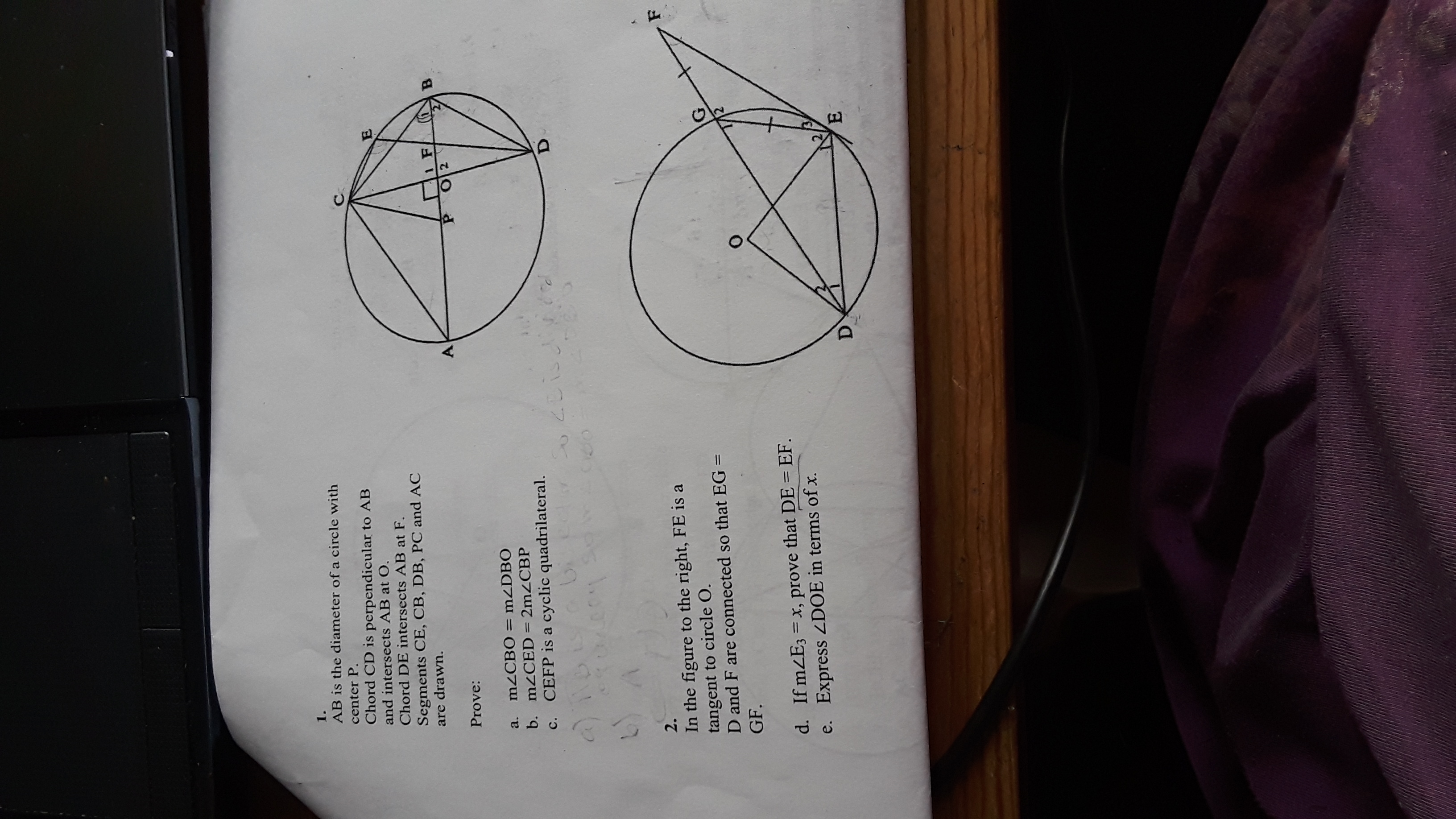 Answered 1 Ab Is The Diameter Of A Circle With Bartleby