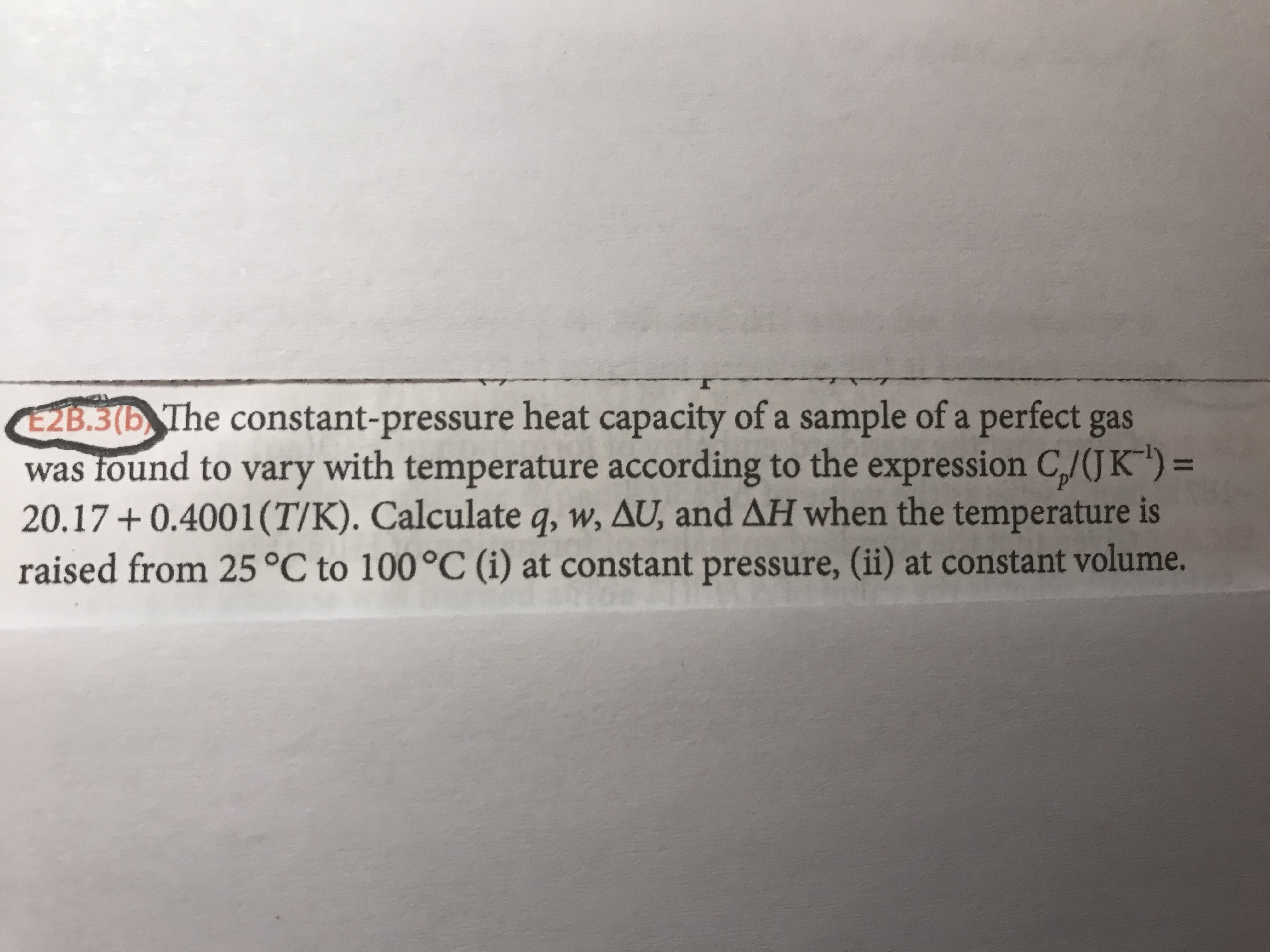 Answered E2b 3 B The Constant Pressure Heat Bartleby