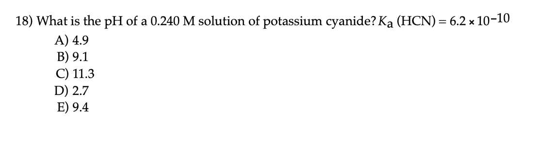 Answered 18 What Is The Ph Of A 0 240 M Bartleby