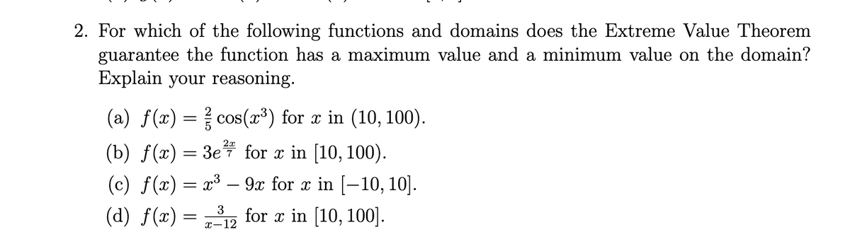 Answered 2 For Which Of The Following Functions Bartleby