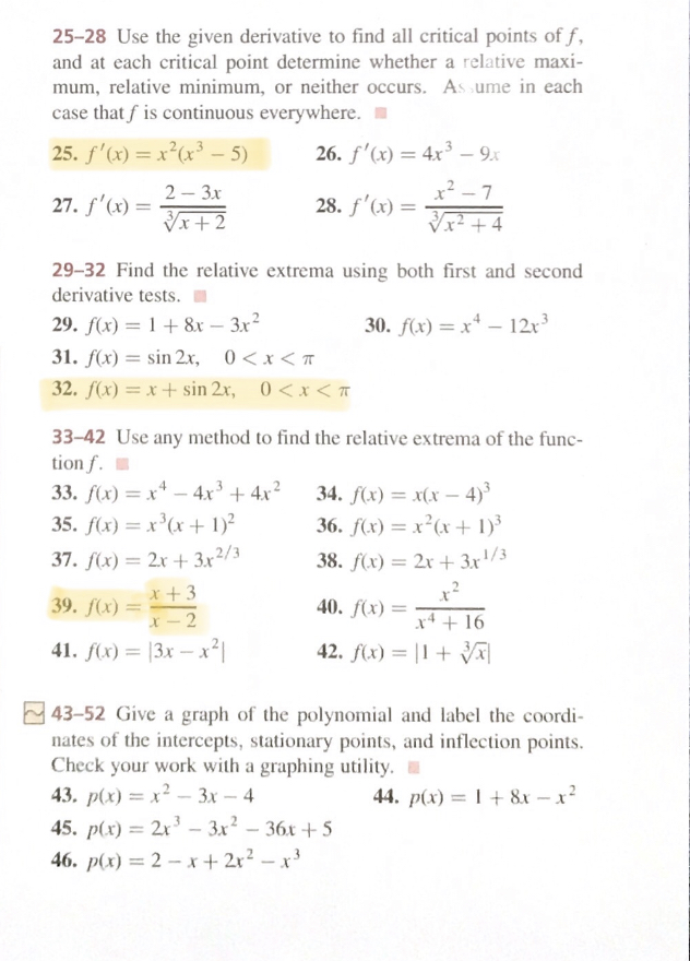 Answered 25 28 Use The Given Derivative To Find Bartleby