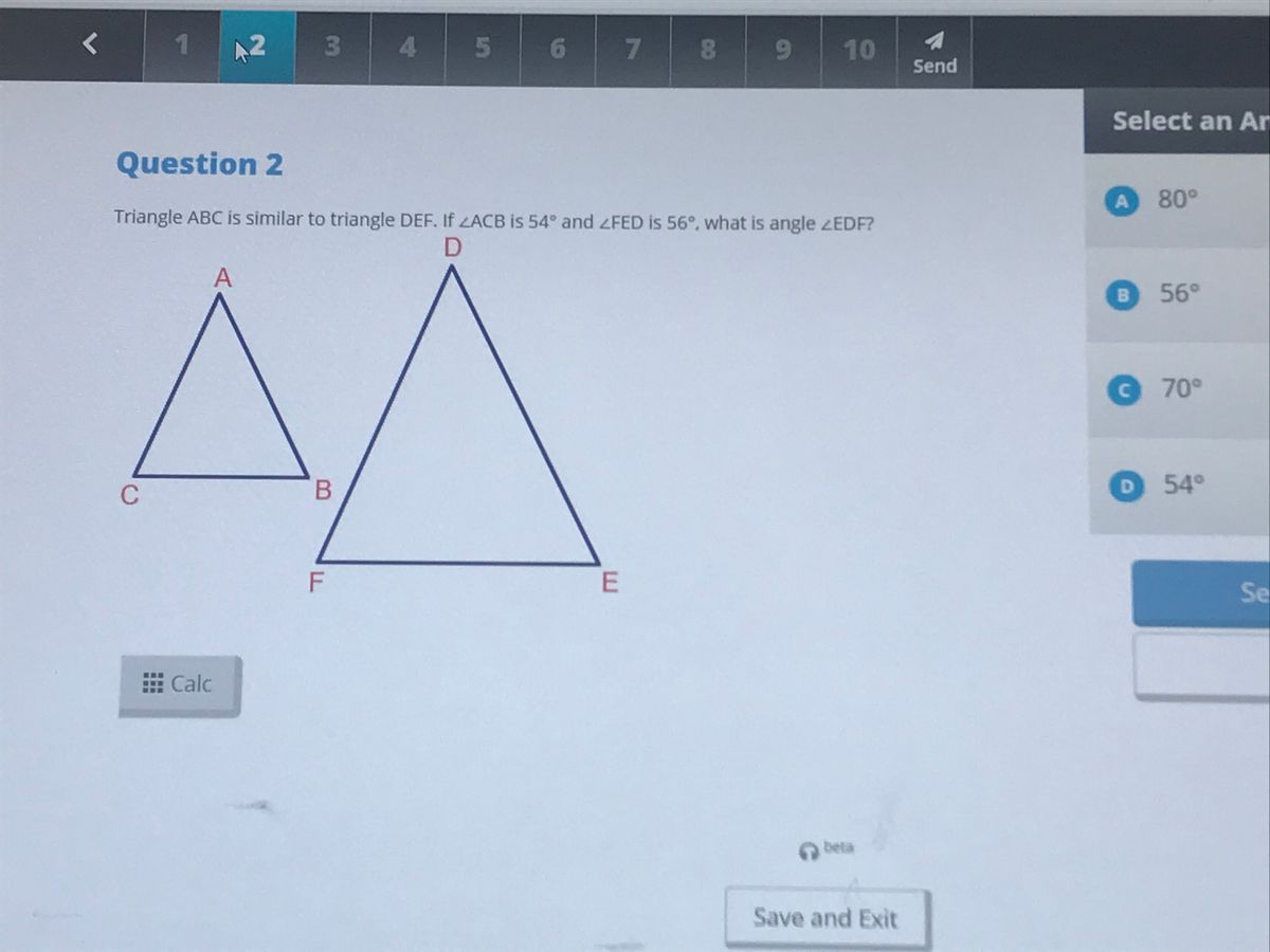 Answered Triangle Abc Is Similar To Triangle Bartleby 8426