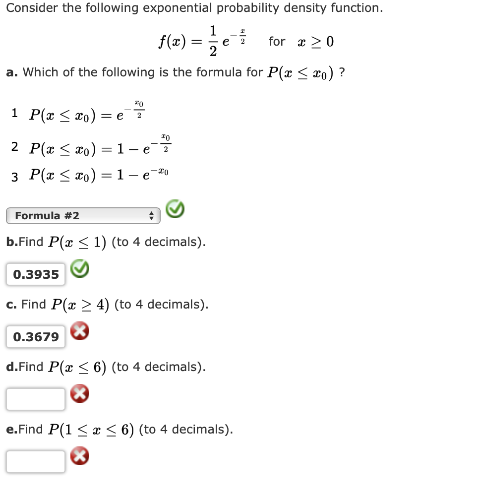 Answered Consider The Following Exponential Bartleby