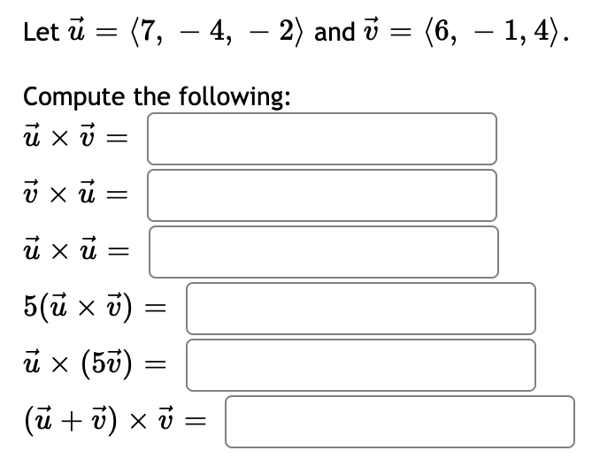 Answered Let U 7 4 2 And I 6 1 4 Bartleby