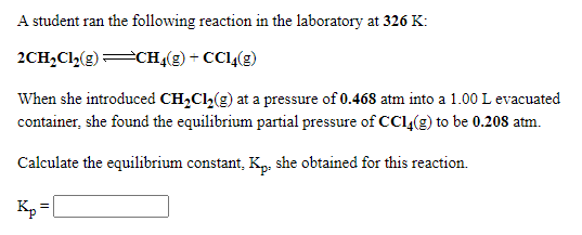 Answered A Student Ran The Following Reaction In Bartleby